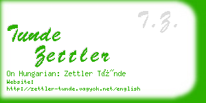 tunde zettler business card